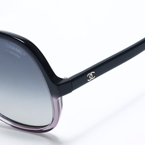 CHANEL COCO Mark Oval Frame Butterfly sunglasses black WS10883