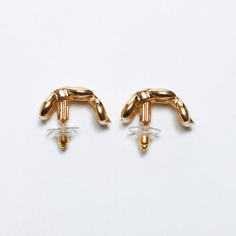 Christian Dior Rhinestone Earrings Gold WS10886