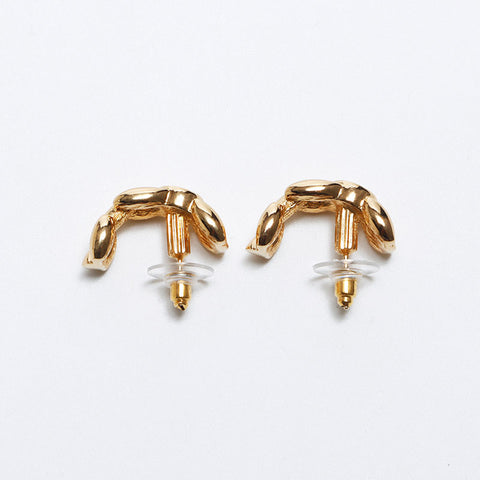 Christian Dior Rhinestone Earrings Gold WS10886