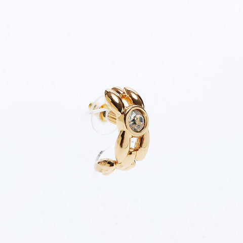 Christian Dior Rhinestone Earrings Gold WS10886