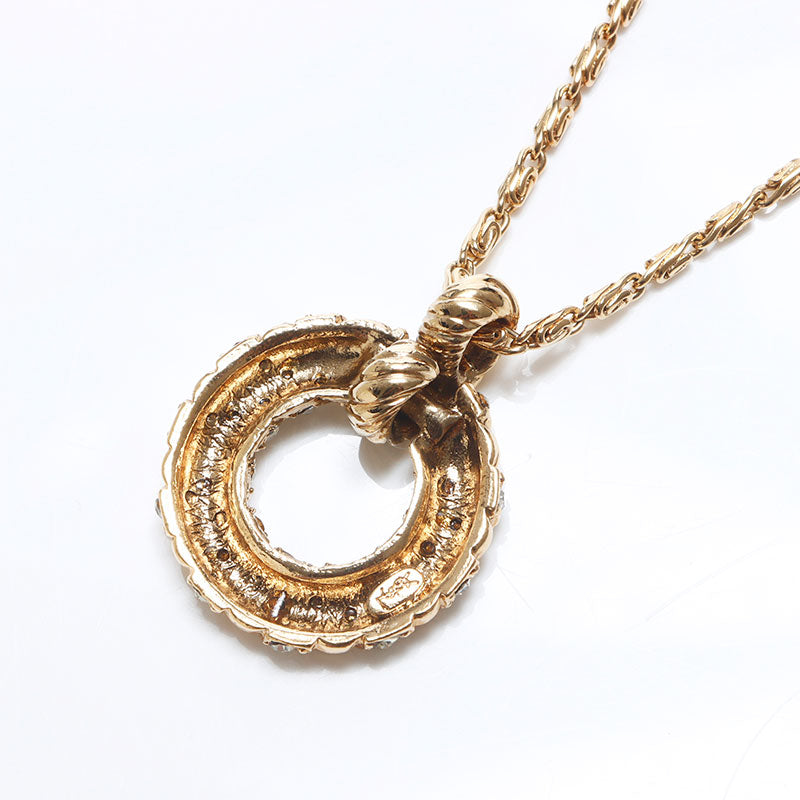 YSL イヴサンローラン ネックレス カラーストーン ブルー×ゴールド YSL イヴサンローラン ネックレス カラーストーン ブルー