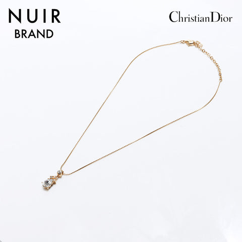 クリスチャンディオール Christian Dior ラインストーン ネックレス ゴールド WS10889