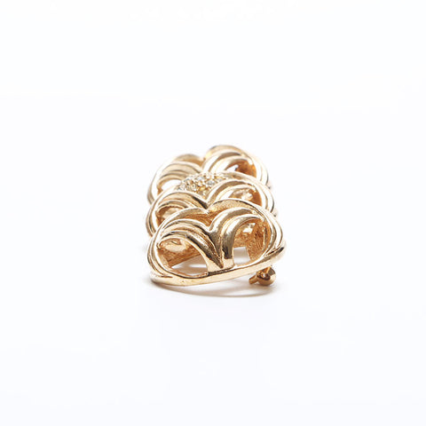 Christian Dior Strass runde Brosche gold WS10892