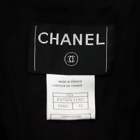 シャネル CHANEL 02A Size:44 ウール ジャケット コート ブラック WS10906