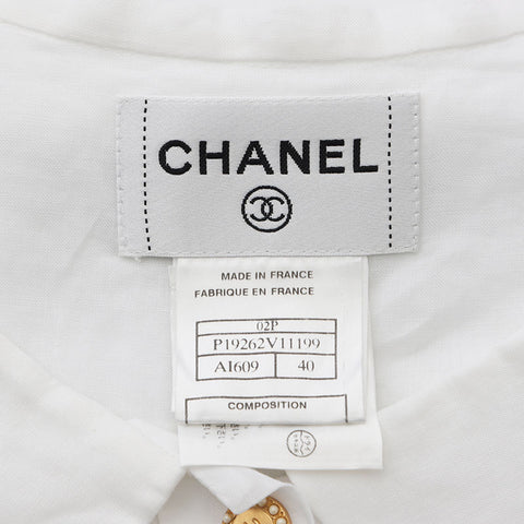 Chanel Chanel 02p Größe: 40 Coco -Tank -Tank -Elfenbein -WS10908