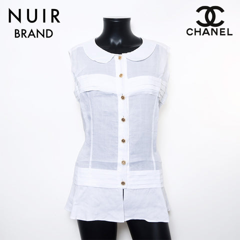 Chanel Chanel 02P Taille: 40 COCO Button Tank Top Ivory WS10908