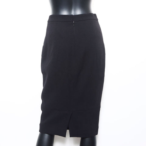 Taille de Chanel: 38 jupe de veste en soie en laine P42613 Suit noir WS10911