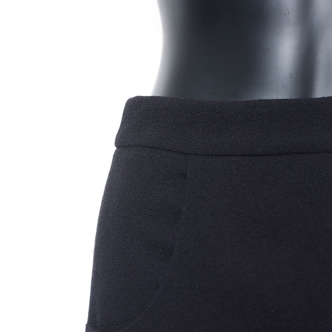 Taille de Chanel: 38 jupe de veste en soie en laine P42613 Suit noir WS10911