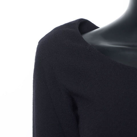 Taille de Chanel: 38 jupe de veste en soie en laine P42613 Suit noir WS10911