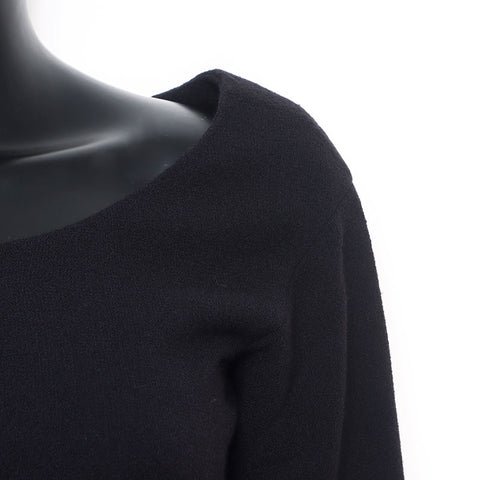 Taille de Chanel: 38 jupe de veste en soie en laine P42613 Suit noir WS10911