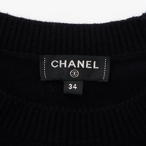 シャネル CHANEL A01 Size:34 カシミア セーター ブラック WS10913