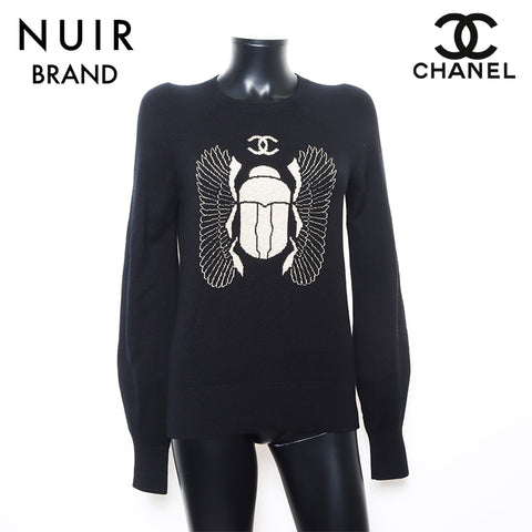 Chanel A01 Größe: 34 Kaschmirpullover Schwarz WS10913