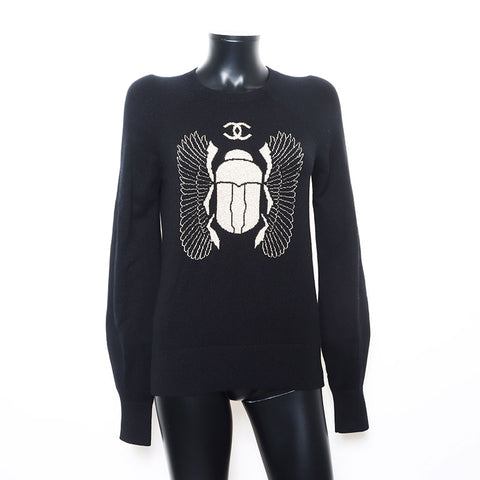 香奈儿A01尺寸：34羊绒毛衣黑色WS10913