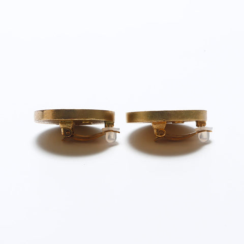 Chanel Chanel 94p Coco Mark Vintage Big Coco Large Boucles d'oreilles Gol Bleu WS10924