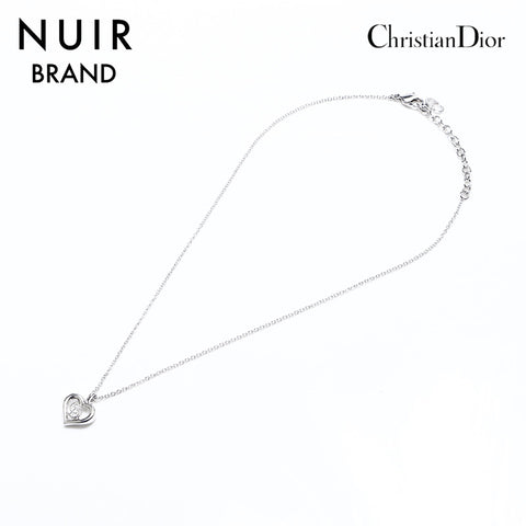 クリスチャンディオール Christian Dior CDロゴ ハート ネックレス シルバー WS10928