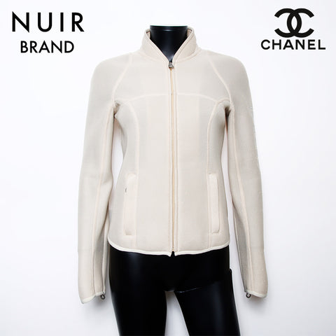 Chanel Chanel 03p Sport Line Logo Größe: 36 Jacke Beige WS10950