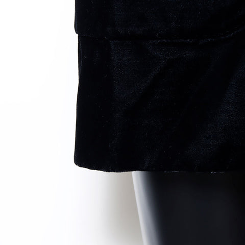 Chanel CHANEL 1990s Velour Coco Mark Button Coat Black WS10952