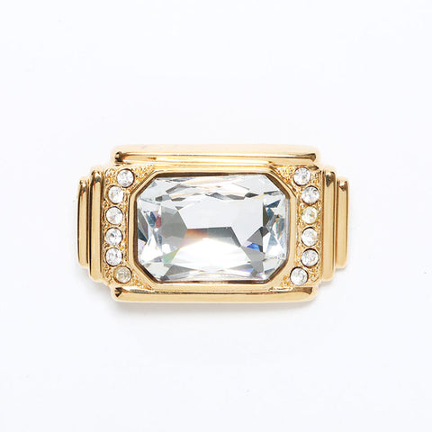 YVES SAINT LAURENT Rhinestone Brooch gold WS10968