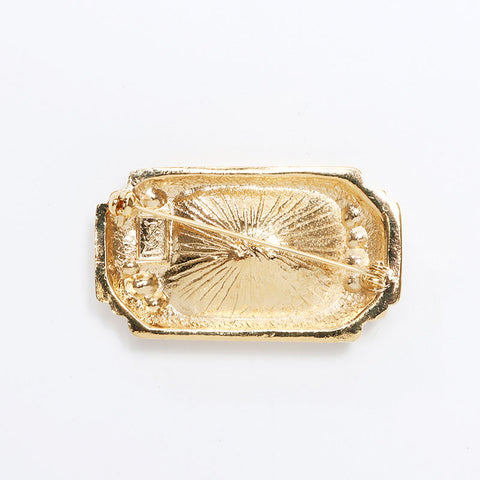 YVES SAINT LAURENT Rhinestone Brooch gold WS10968