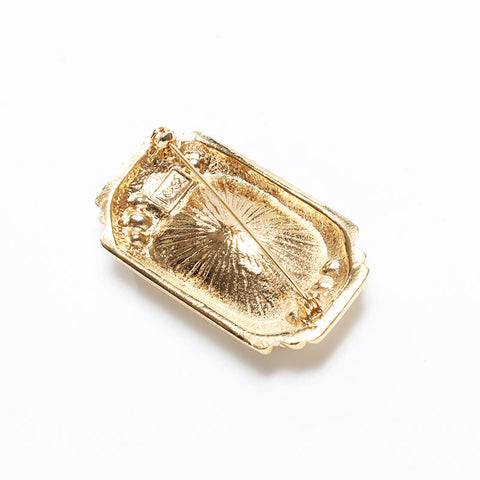 YVES SAINT LAURENT Rhinestone Brooch gold WS10968