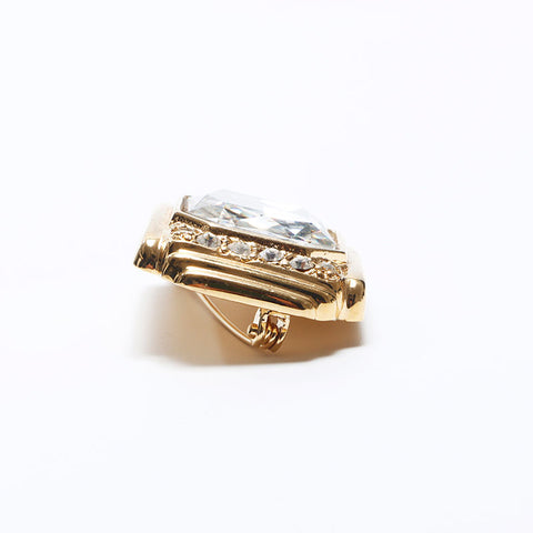 YVES SAINT LAURENT Rhinestone Brooch gold WS10968