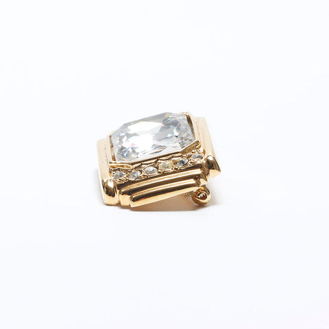 YVES SAINT LAURENT Rhinestone Brooch gold WS10968