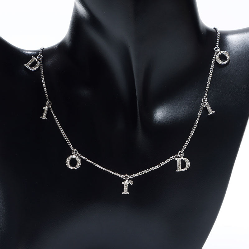 美品　クリスチャンディオール　ネックレス　イヤリング　ラインストーン　シルバー クリスチャンディオール Christian Dior ラインストーン デザイン
