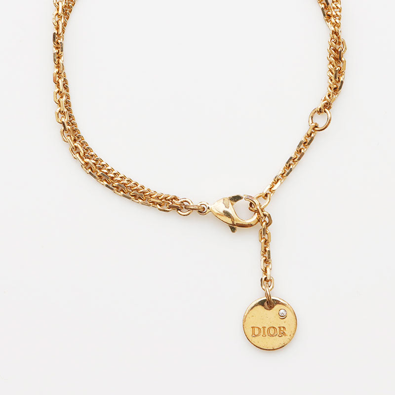 クリスチャンディオール Christian Dior 星 2連 ラインストーン ロゴ