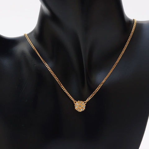 Christian Dior Rhingestone Collier Gold WS10988