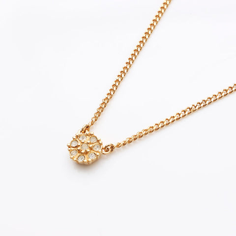 Christian Dior Rhinestone Necklace gold WS10988