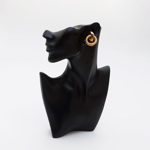 Christian Dior Round Vintage Large Earrings Gold WS10990