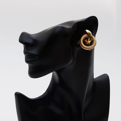 Christian Dior Round Vintage Large Ohrringe Gold WS10990