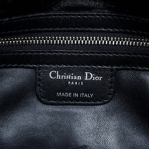 克里斯蒂安·迪奥（Christian dior Christian Dior）徽标魅力式羊羔羊皮肩袋黑色WS10994
