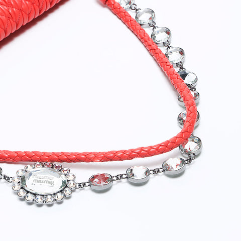 miu miu miu matelasse nappa水晶2way肩带粉红色WS10996