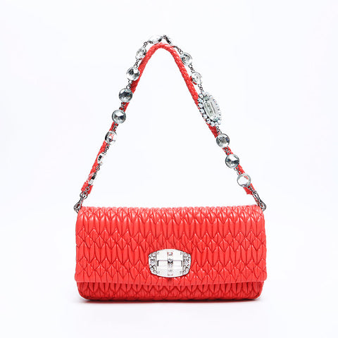 miu miu miu matelasse nappa水晶2way肩带粉红色WS10996