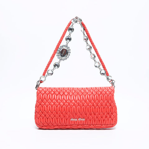 miu miu miu matelasse nappa水晶2way肩带粉红色WS10996