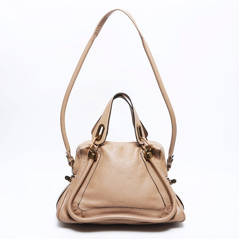 Chloe Paraty 2way Leather Shoulder Bag Beige WS11006
