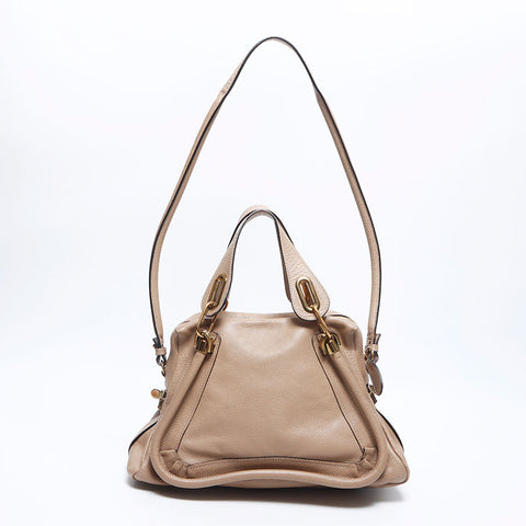 Chloe Paraty 2way Leather Shoulder Bag Beige WS11006