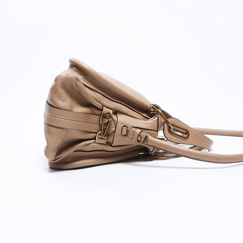 Chloe Paraty 2way Leather Shoulder Bag Beige WS11006