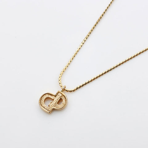 Christian Dior CD Logo Necklace Gold WS11009
