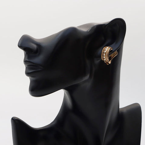 Christian Dior Pearl Hoop Oreing Boucles Gold WS11016