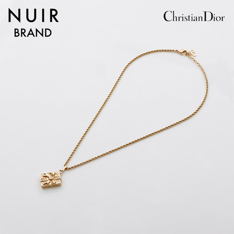 Christian Dior Gift Motif Necklace gold WS11017