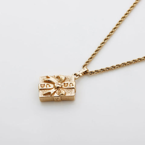 Christian Dior Gift Motif Necklace gold WS11017