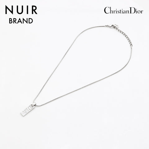 クリスチャンディオール Christian Dior ロゴプレート ネックレス シルバー WS11027