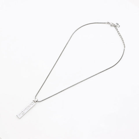 Christian Dior Logo Plate Collier Silver WS11028