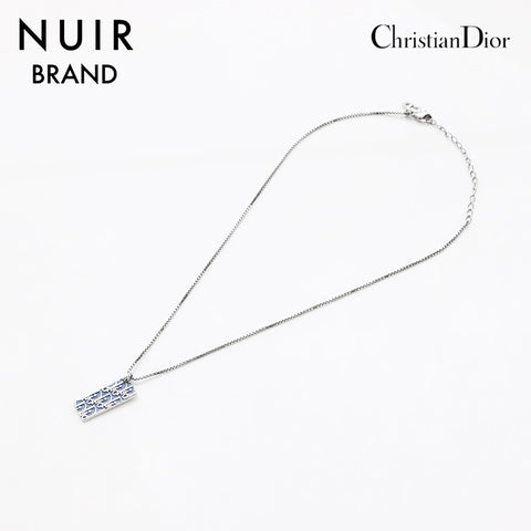 クリスチャンディオール Christian Dior ロゴプレート トロッター ネックレス シルバー WS11029