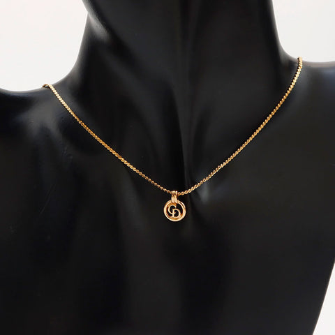 Christian Dior Logo Round Collier Gold WS11030