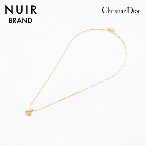 Christian Dior Logo round Necklace gold WS11030
