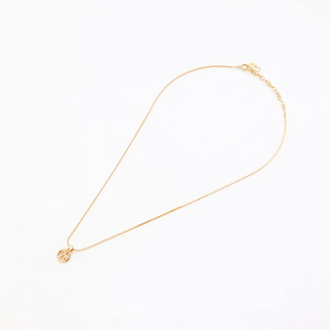 Christian Dior Logo round Necklace gold WS11030