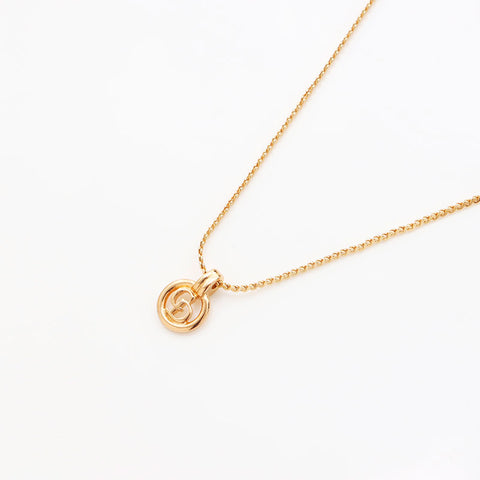 Christian Dior Logo Round Necklace Gold WS11030